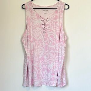Lovesick Light Pink Lace-Up Tank Top - Size: 3